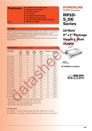 RP10-1215DE datasheet  